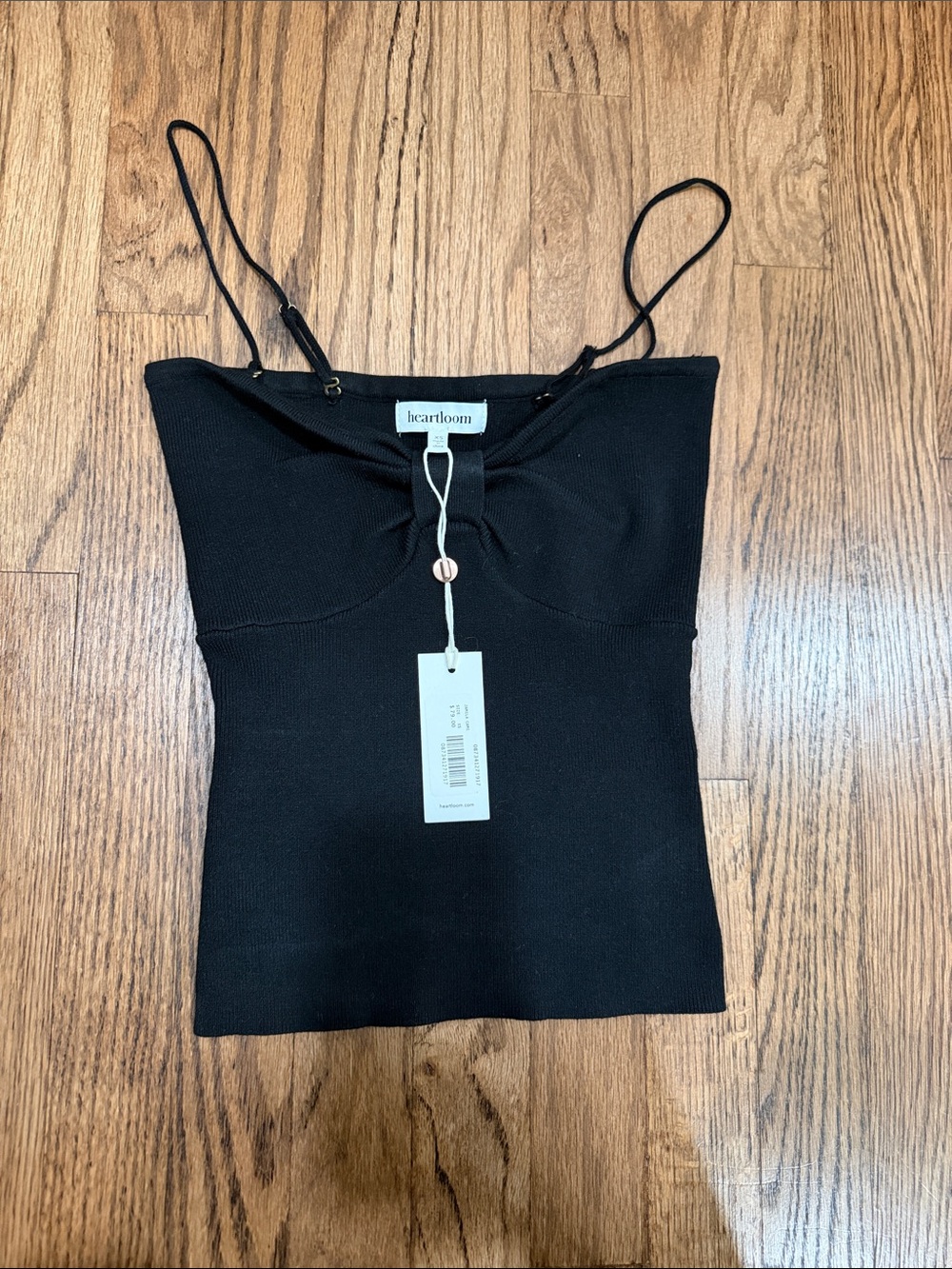 Heartloom Jamila Black Ribbed Slim-Fit Cami Size XS